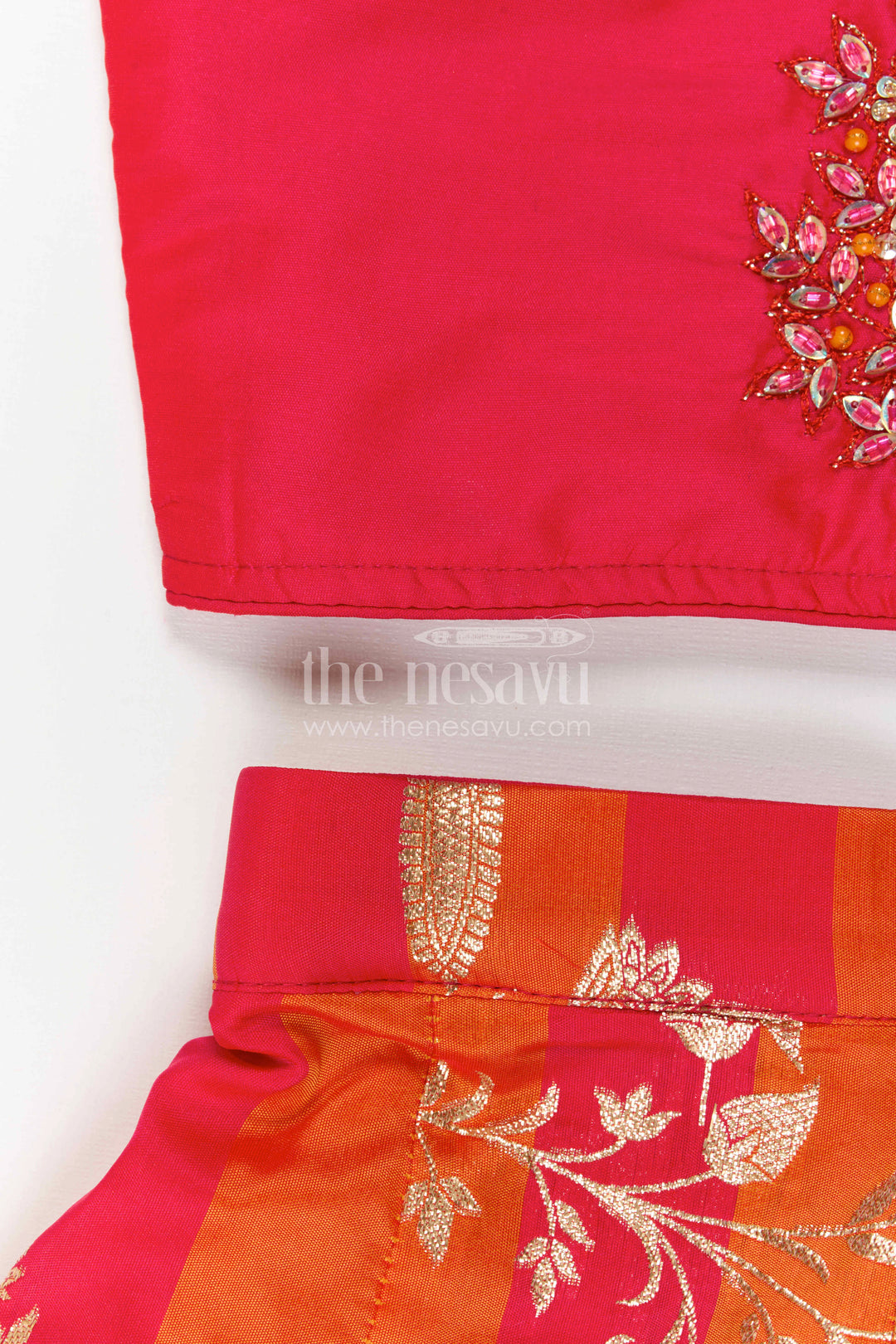 The Nesavu Girls Lehenga Choli Girls Festive Lehenga Outfit for Family Functions and Photoshoots Nesavu Nesavu Girls Festive Lehenga Outfit For Weddings Family Celebrations And Ethnic Photoshoots