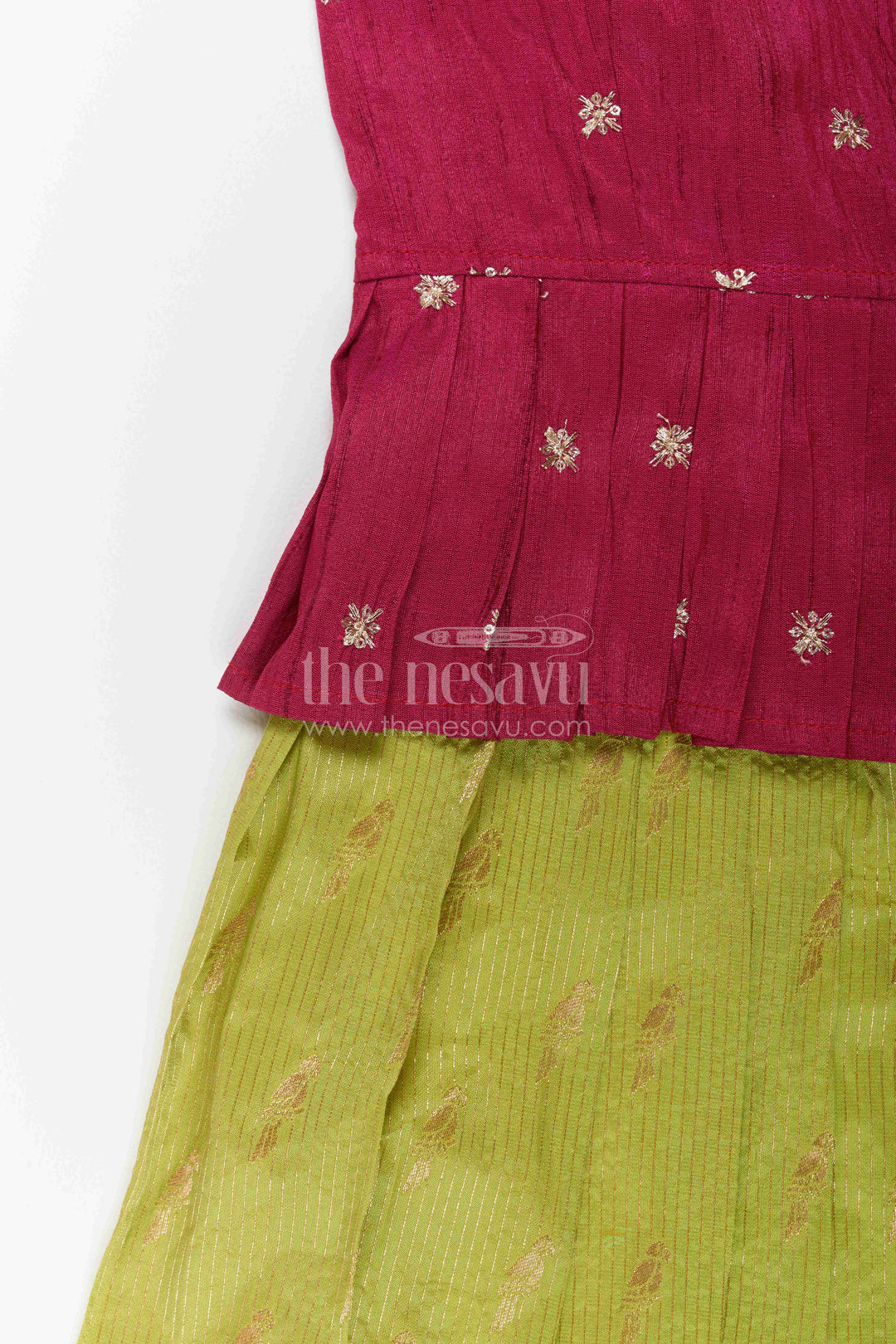 The Nesavu Pattu Pavadai Girls Festive Pavadai Set for Cultural Ceremonies and Family Celebrations Nesavu Nesavu Girls Festive Pavadai Set For Cultural Ceremonies Weddings Temple Events And Family Celebrations