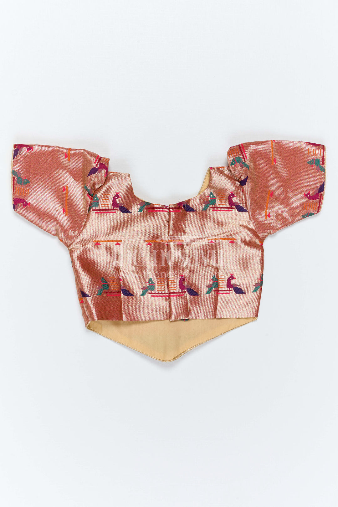The Nesavu Pattu Pavadai Girls Festive Pavadai Set for Wedding and Cultural Functions Nesavu Nesavu Girls Festive Pavadai Set With Paithani Blouse For Weddings And Family Celebrations