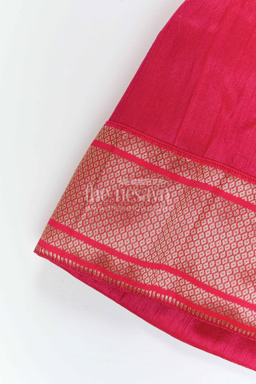 The Nesavu Pattu Pavadai Girls Festive Pavadai Set for Wedding and Cultural Functions Nesavu Nesavu Girls Festive Pavadai Set With Paithani Blouse For Weddings And Family Celebrations