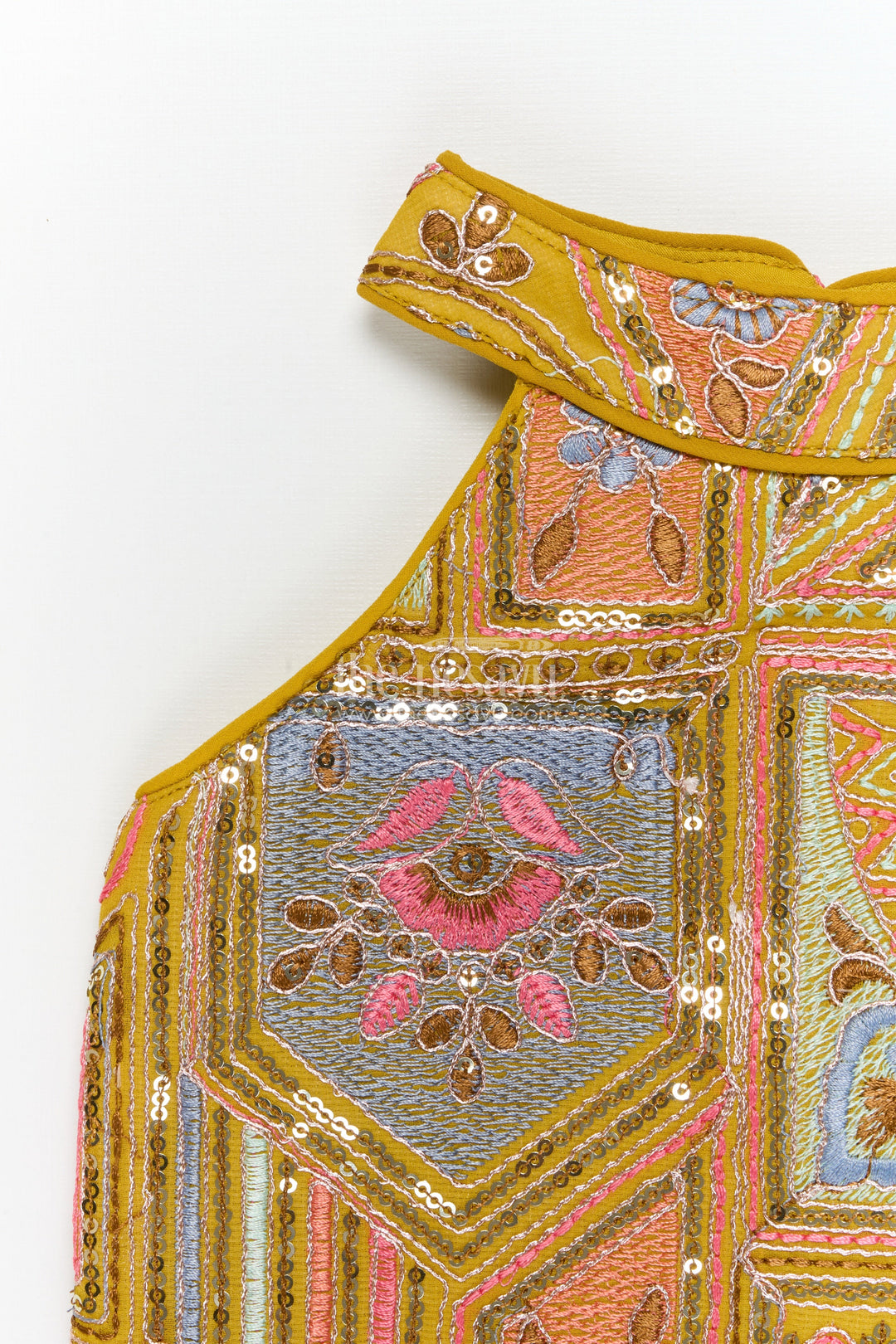 The Nesavu Girls Sharara / Plazo Set Girls Festive Plazo Set with Traditional Embroidered Blouse for Navratri and School Events Nesavu Nesavu girls traditional plazo set with embroidered high-neck blouse and dupatta for Navratri and festive days