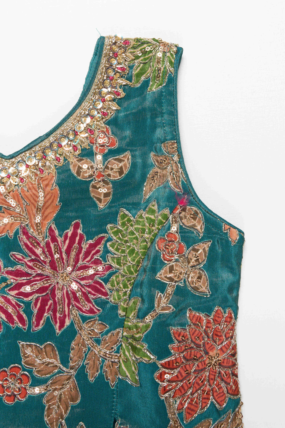 The Nesavu Girls Sharara / Plazo Set Girls Festive Plazzo Set with Digital Print and Embroidery for Weddings Nesavu Nesavu girls plazzo set digital print embroidery  perfect festive celebrations