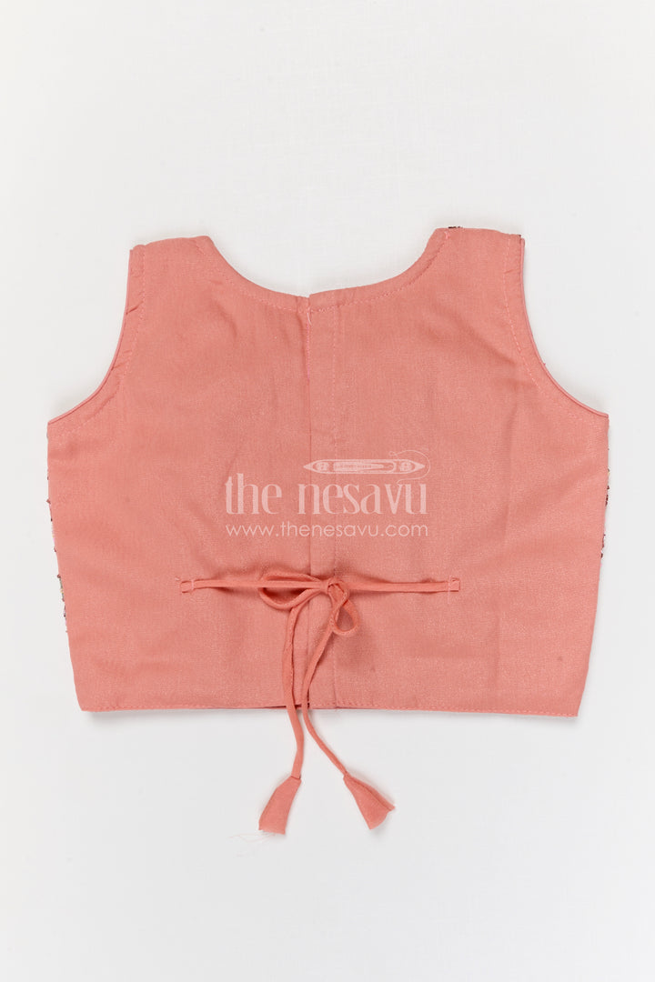 The Nesavu Girls Fancy Lehenga Girls Flared Lehenga for Weddings and Festive Celebrations Nesavu Nesavu girls georgette designer lehenga for weddings and celebrations with embroidered yoke