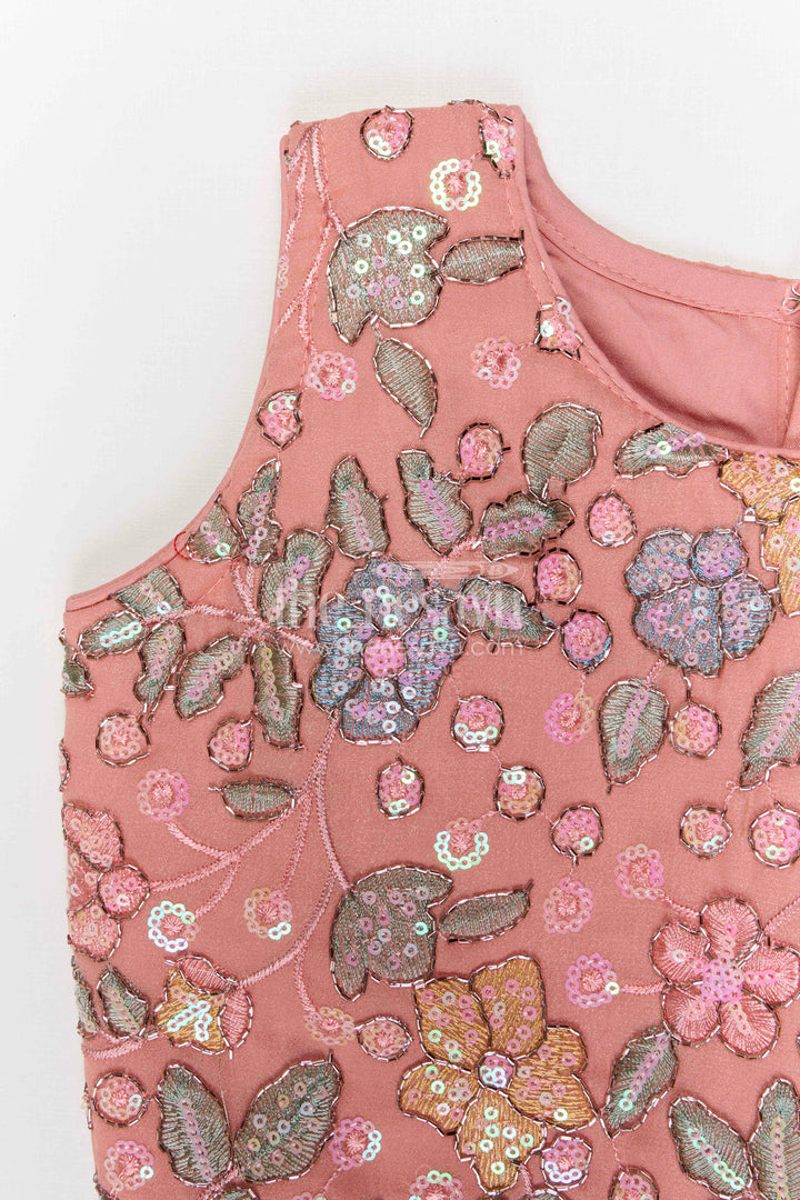 The Nesavu Girls Fancy Lehenga Girls Flared Lehenga for Weddings and Festive Celebrations Nesavu Nesavu girls georgette designer lehenga for weddings and celebrations with embroidered yoke