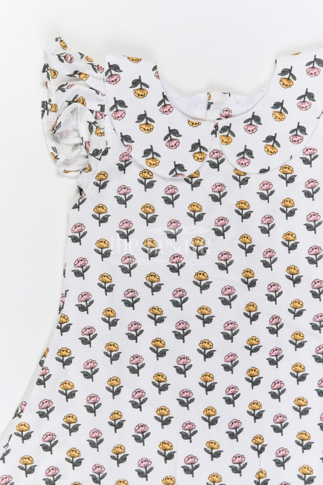 The Nesavu Girls Cotton Frock Girls Floral Dress for Casual Outings and Summer Holidays Nesavu Nesavu Girls Floral Cotton Dress For Summer Holidays And Casual Family Outings