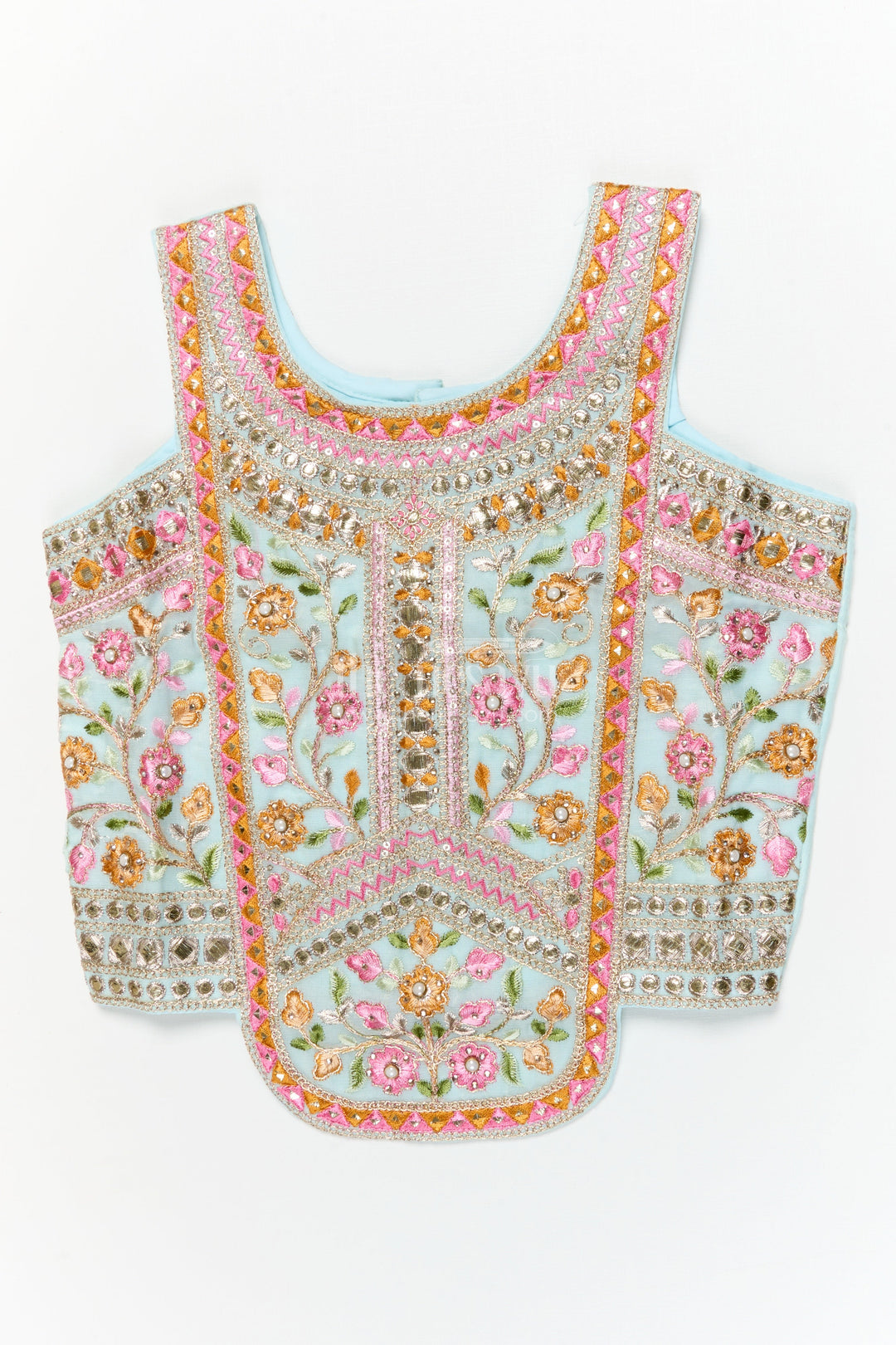 The Nesavu Girls Ethnic Lehenga Girls Floral Embroidered Lehenga Set for Weddings and Cultural Celebrations Nesavu Nesavu girls georgette lehenga choli set with floral embroidery and dupatta for festive weddings