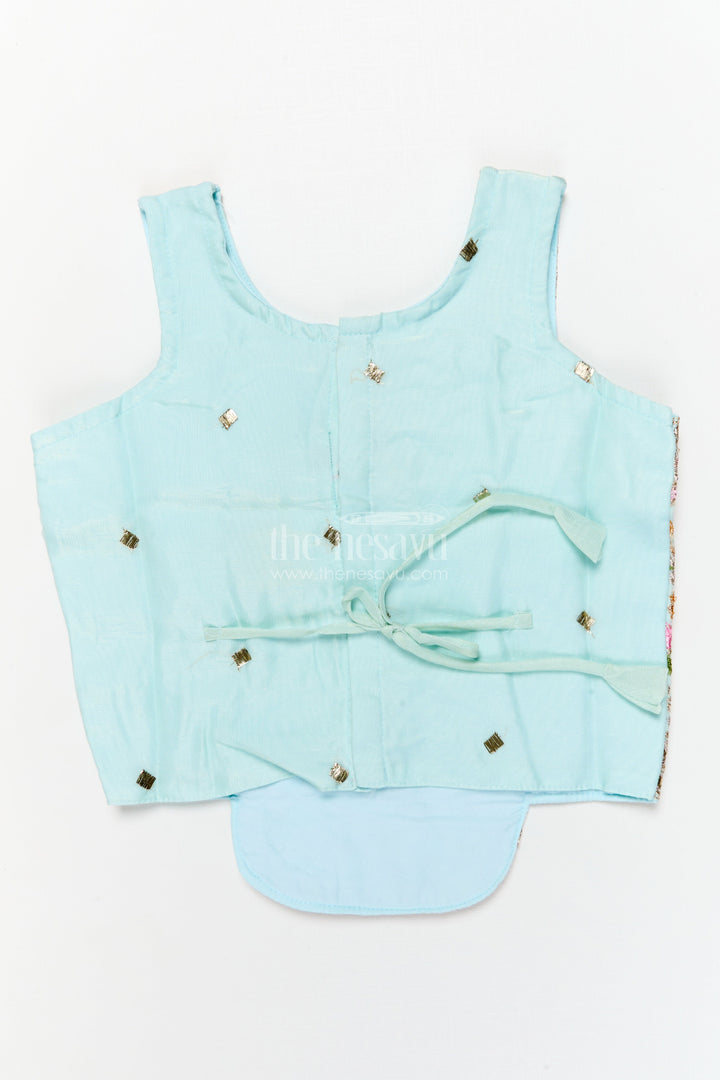 The Nesavu Girls Ethnic Lehenga Girls Floral Embroidered Lehenga Set for Weddings and Cultural Celebrations Nesavu Nesavu girls georgette lehenga choli set with floral embroidery and dupatta for festive weddings