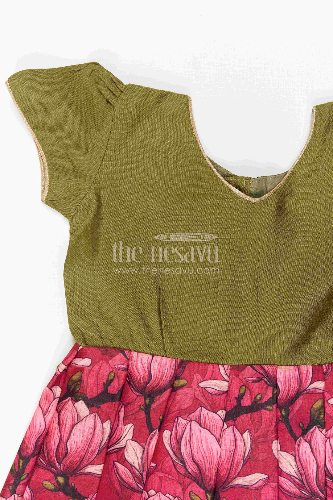 The Nesavu Girls Casual Gown Girls Floral Gown for Festive Birthdays and Family Celebrations Nesavu Nesavu Girls Floral Gown For Birthday Celebrations And Festive Family Occasions With Digital Print