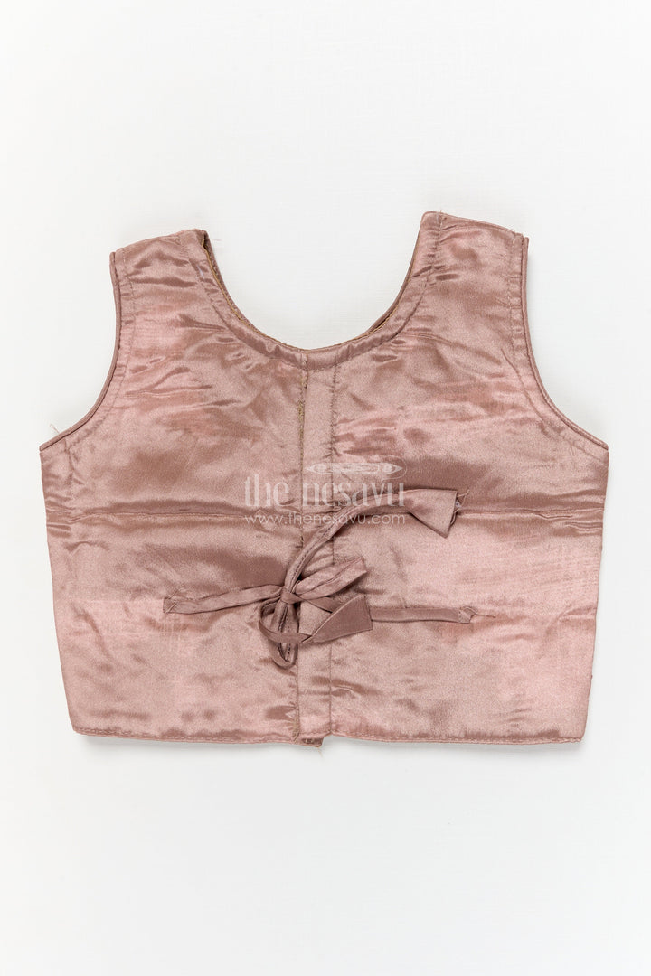 The Nesavu Girls Ethnic Lehenga Girls Floral Lehenga Set with Sleeveless Blouse for Birthdays and Special Occasions Nesavu Nesavu girls floral printed lehenga set in chinon fabric with embroidered blouse for festive celebrations