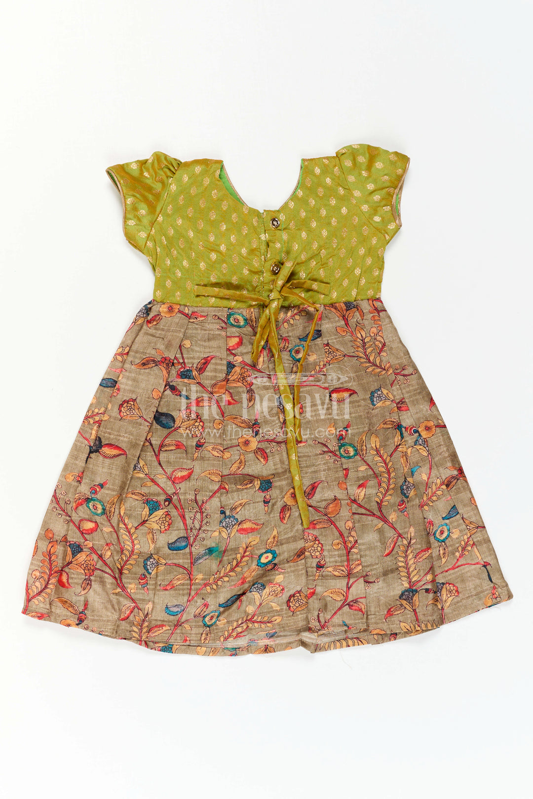 The Nesavu Girls Casual Gown Girls Floral Party Gown for Festive Celebrations and Family Events Nesavu Nesavu Girls Floral Party Gown For Festive Family Events And Celebration Wear For Kids