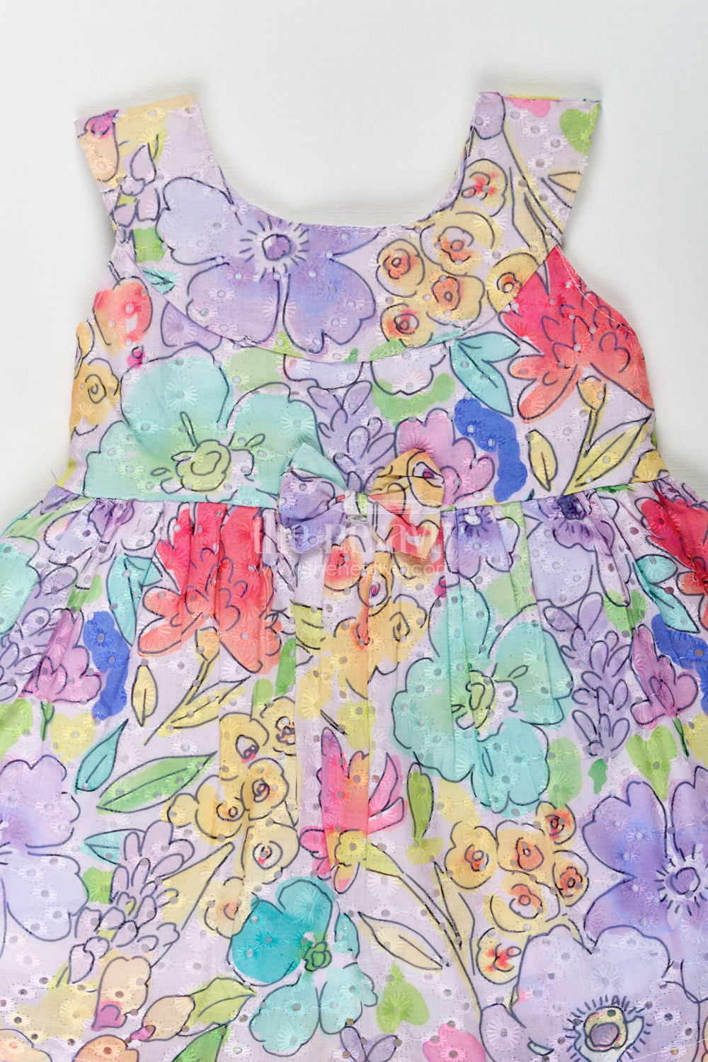 The Nesavu Baby Cotton Frocks Girls Flower Girl Dress with Vibrant Multicolor Floral Print in Lightweight Hakoba Cotton Fabric Nesavu Nesavu Multicolor Floral Print Hakoba Cotton Flower Girl Dress Girls Soft Comfortable Fit