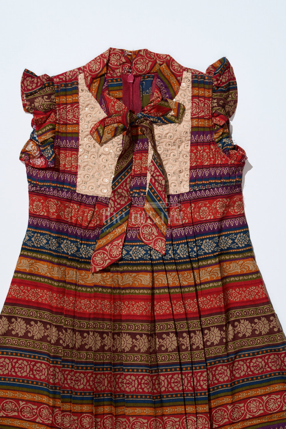 The Nesavu Girls Cotton Frock Girls Frock Cotton Ki with Bohemian Print and Embroidered Yoke for a Chic Look Nesavu Nesavu Girls Frock Cotton Ki Bohemian Print Embroidered Yoke Casual Wear