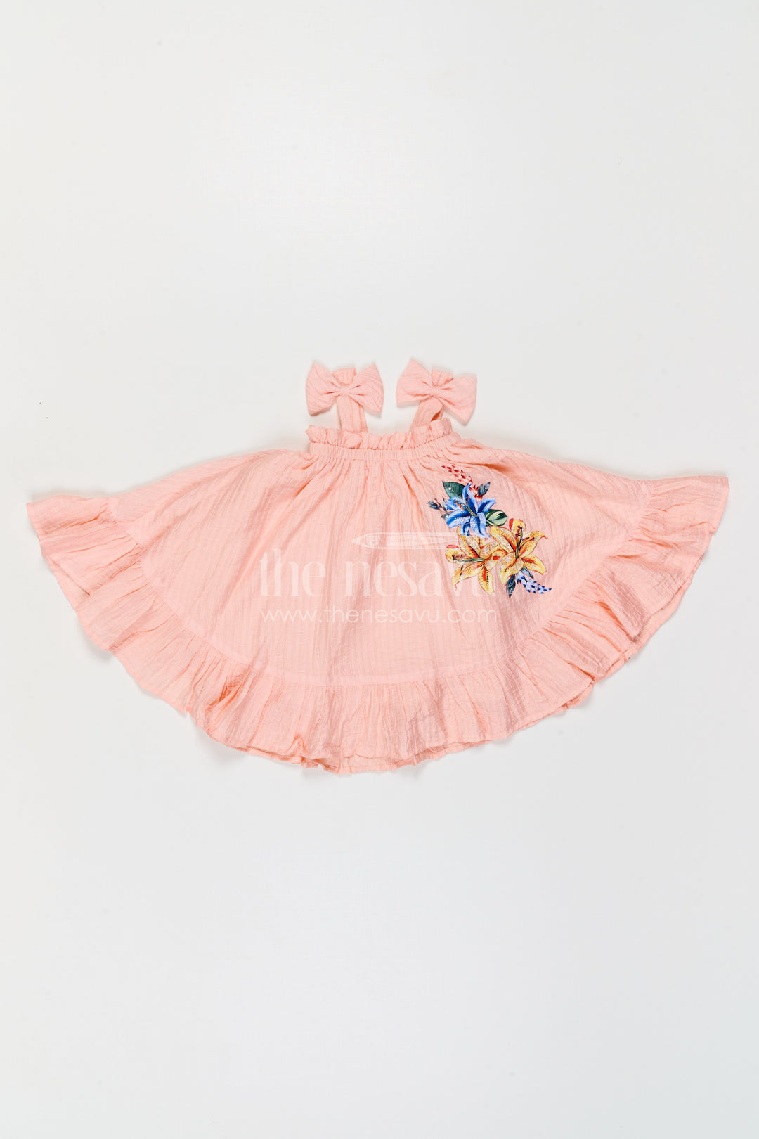 The Nesavu Girls Cotton Frock Girls Frock for Casual Celebrations and Family Outings Nesavu Nesavu Girls Cotton Blend Frock For Casual Celebrations And Comfortable Festive Outings