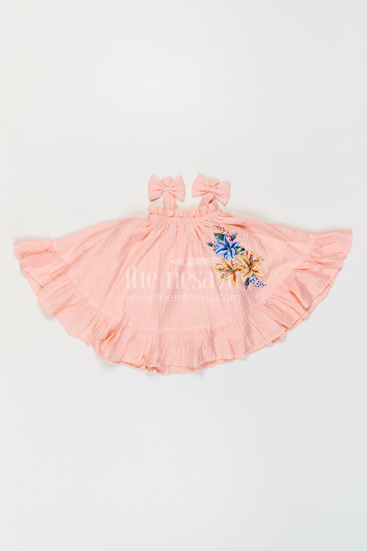 The Nesavu Girls Cotton Frock Girls Frock for Casual Celebrations and Family Outings Nesavu Nesavu Girls Cotton Blend Frock For Casual Celebrations And Comfortable Festive Outings
