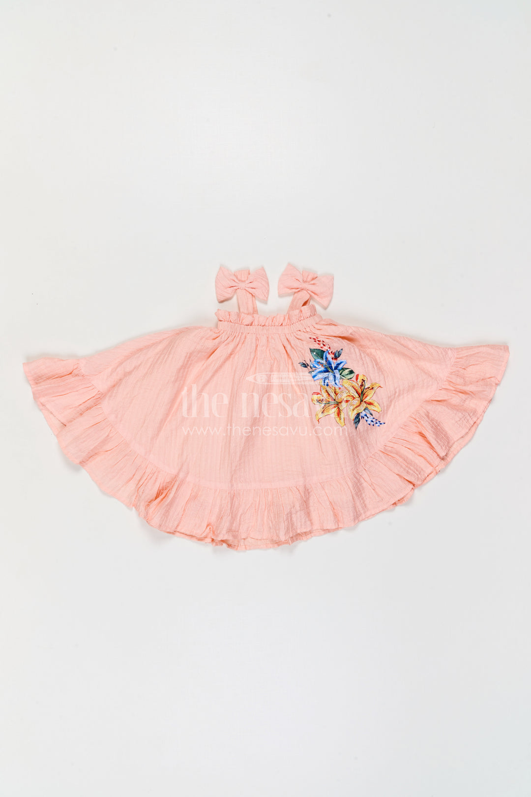 The Nesavu Girls Cotton Frock Girls Frock for Casual Celebrations and Family Outings Nesavu Nesavu Girls Cotton Blend Frock For Casual Celebrations And Comfortable Festive Outings