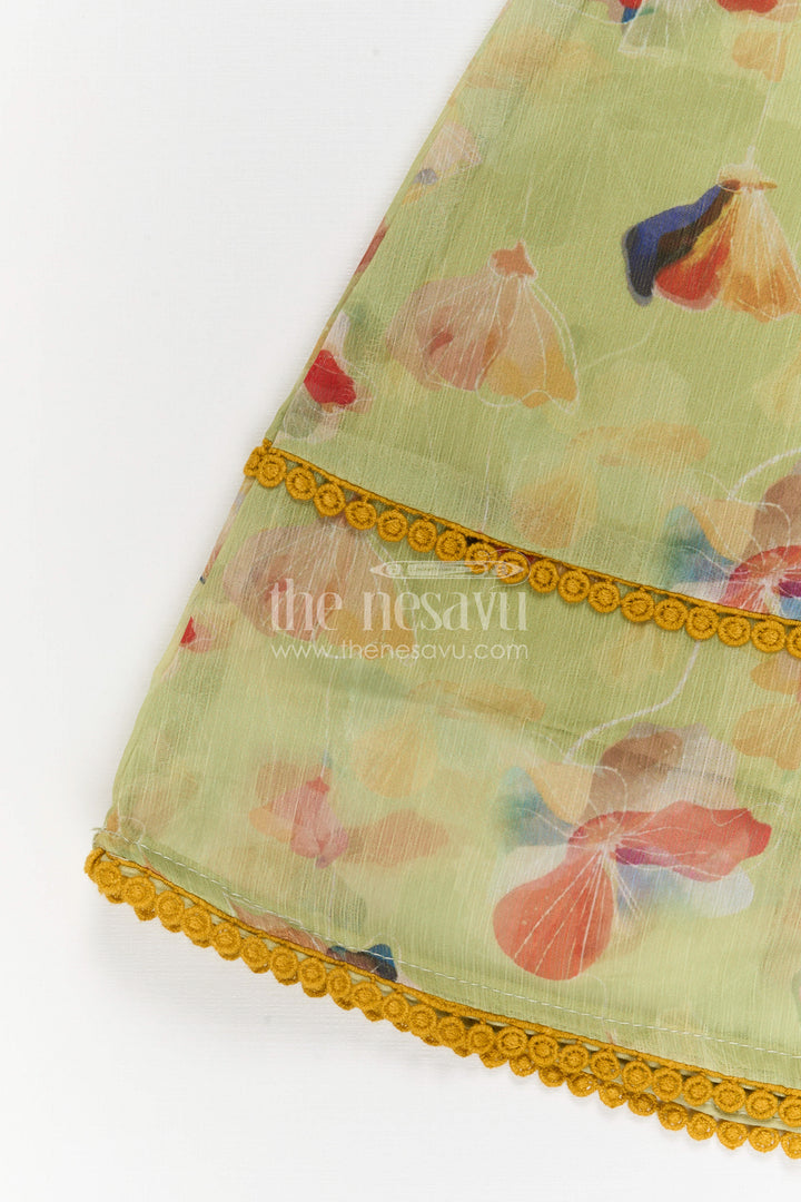 The Nesavu Girls Cotton Frock Girls Frock for Ethnic Day and Festive School Celebrations Nesavu Nesavu Girls Cotton Frock For Ethnic Day And Festive School Celebrations With Traditional Digital Print