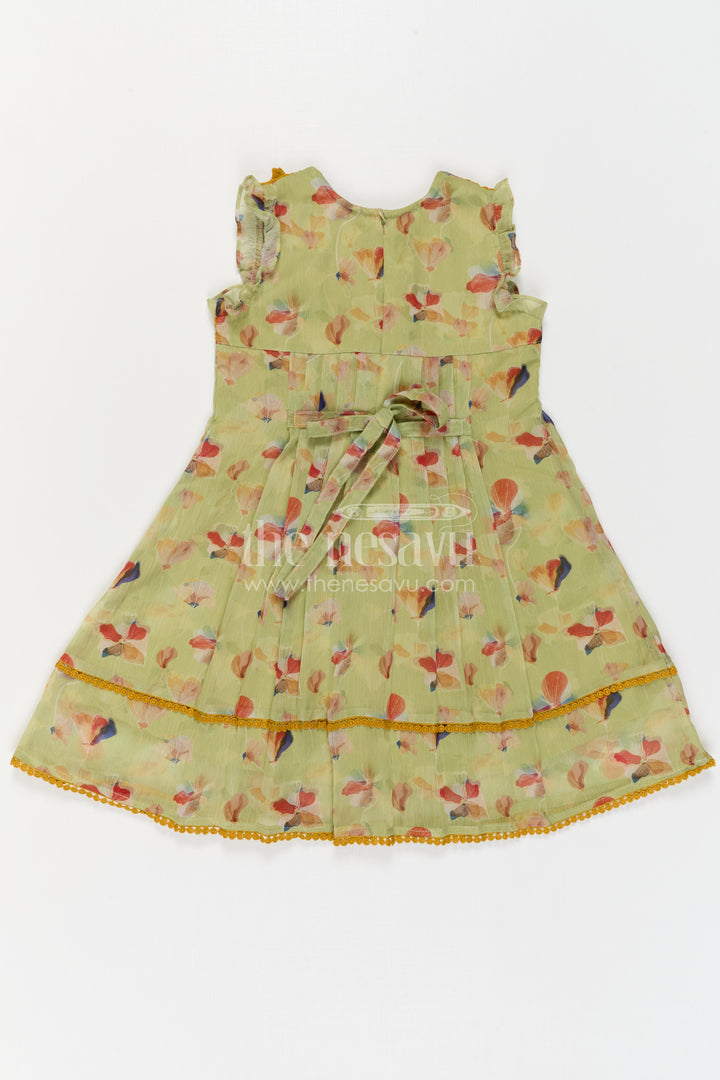 The Nesavu Girls Cotton Frock Girls Frock for Ethnic Day and Festive School Celebrations Nesavu Nesavu Girls Cotton Frock For Ethnic Day And Festive School Celebrations With Traditional Digital Print