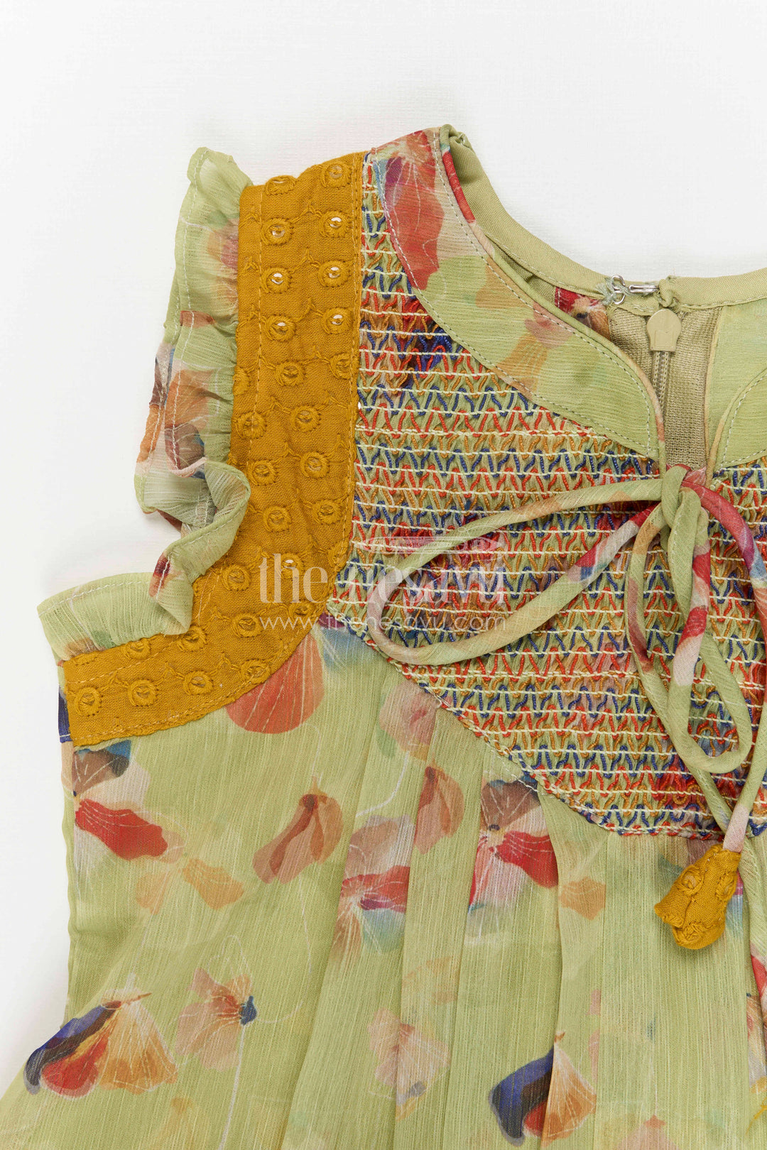 The Nesavu Girls Cotton Frock Girls Frock for Ethnic Day and Festive School Celebrations Nesavu Nesavu Girls Cotton Frock For Ethnic Day And Festive School Celebrations With Traditional Digital Print