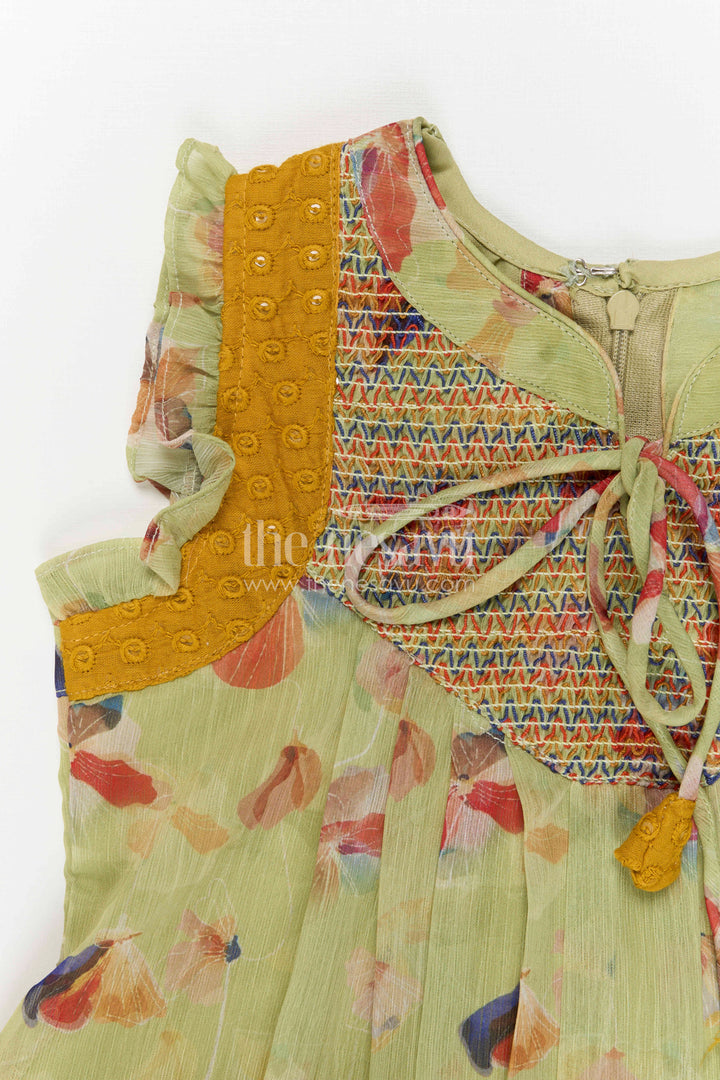 The Nesavu Girls Cotton Frock Girls Frock for Ethnic Day and Festive School Celebrations Nesavu Nesavu Girls Cotton Frock For Ethnic Day And Festive School Celebrations With Traditional Digital Print