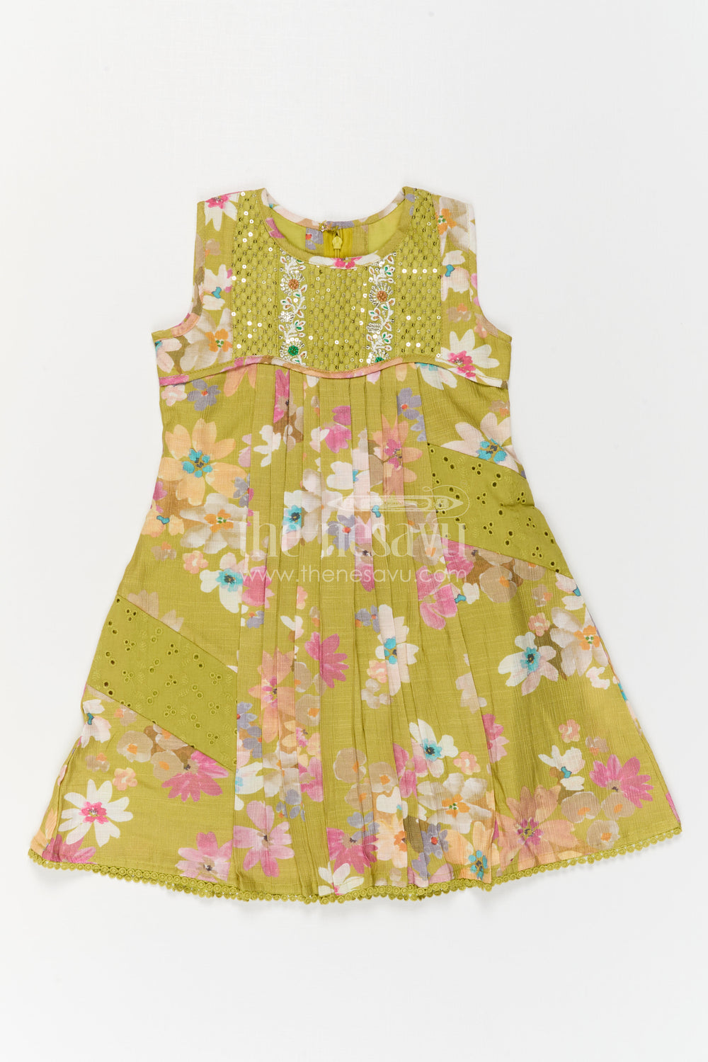 The Nesavu Girls Cotton Frock Girls Frock for Festive Gatherings and Traditional Day Outings Nesavu Nesavu Girls Cotton Frock For Festive Gatherings And Traditional Outings With Vibrant Digital Print Design