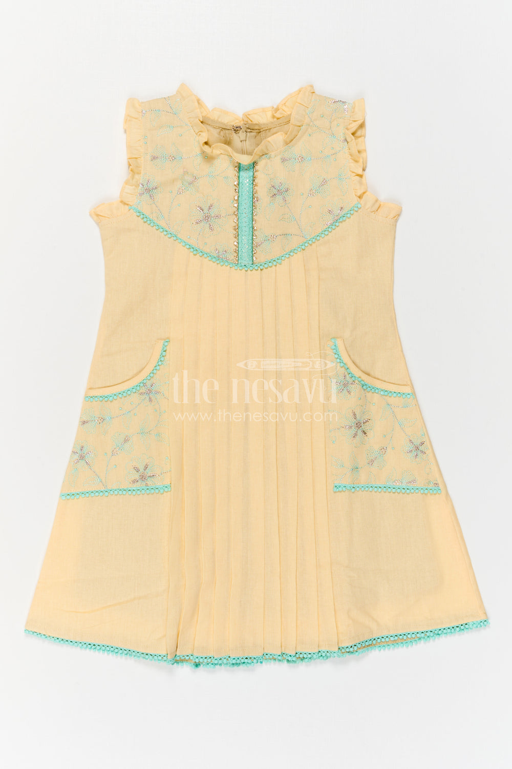 The Nesavu Girls Cotton Frock Girls Frock for Traditional Gatherings and Festive Occasions Nesavu Nesavu Girls Cotton Frock For Traditional Gatherings And Festive Occasions With Elegant Embroidery Design