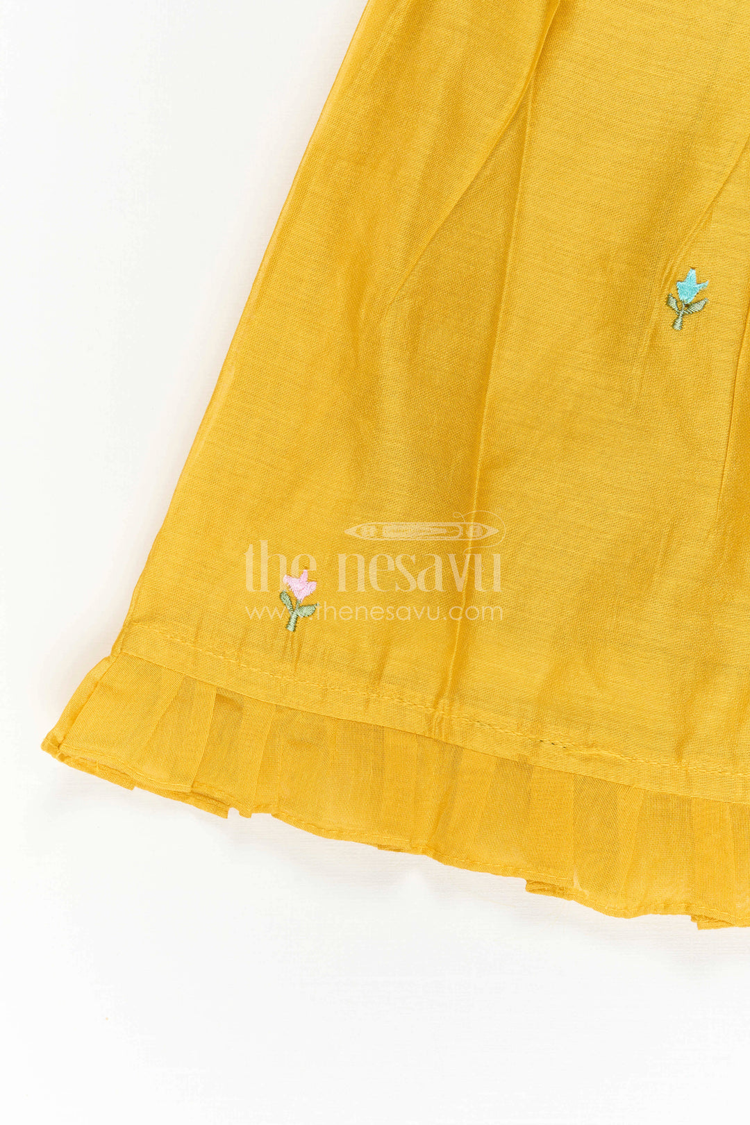 The Nesavu Girls Chanderi Frock Girls Frock for Traditional Outings and Festive Day Wear Nesavu Nesavu Girls Chanderi Cotton Frock For Traditional Outings And Festive Day Wear With Elegant Embroidery