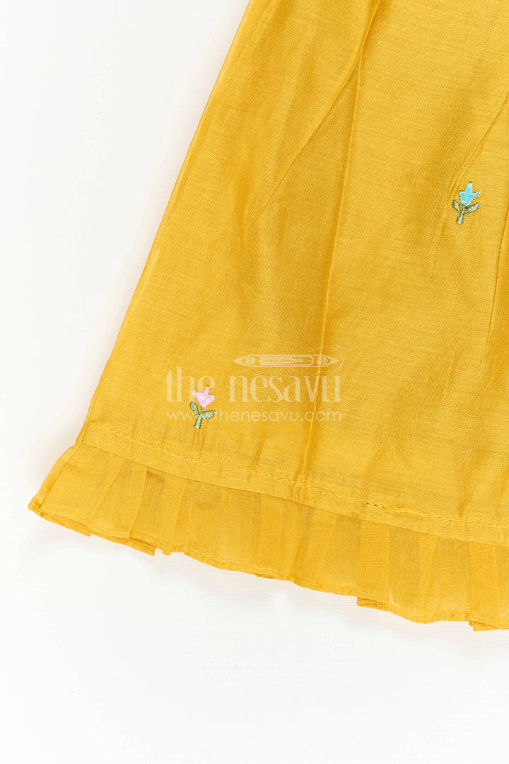 The Nesavu Girls Chanderi Frock Girls Frock for Traditional Outings and Festive Day Wear Nesavu Nesavu Girls Chanderi Cotton Frock For Traditional Outings And Festive Day Wear With Elegant Embroidery
