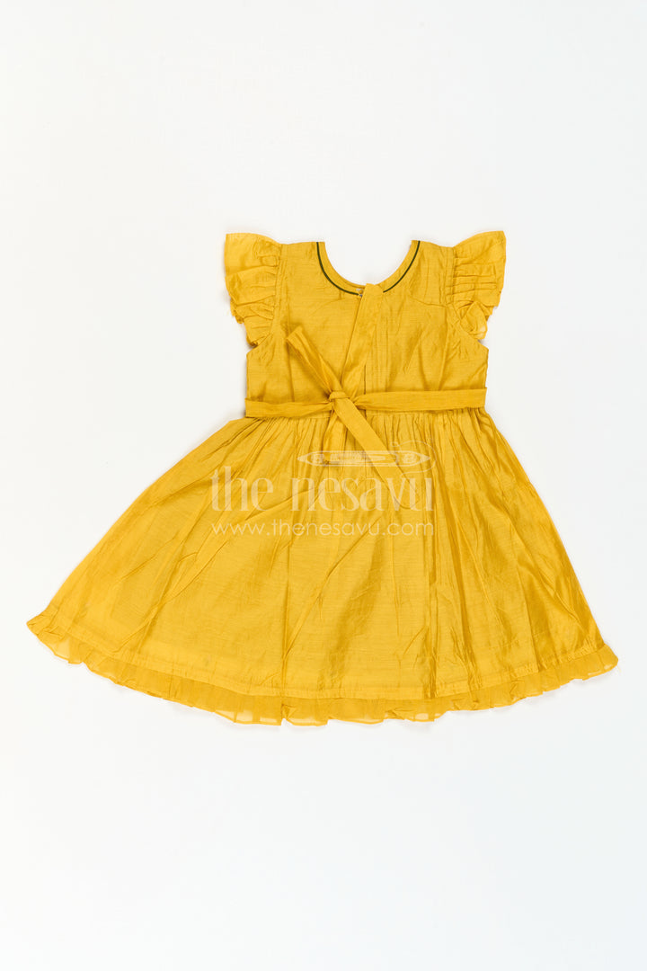 The Nesavu Girls Chanderi Frock Girls Frock for Traditional Outings and Festive Day Wear Nesavu Nesavu Girls Chanderi Cotton Frock For Traditional Outings And Festive Day Wear With Elegant Embroidery