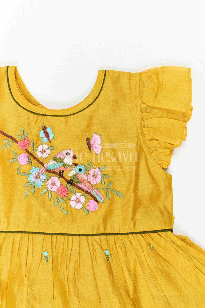 The Nesavu Girls Chanderi Frock Girls Frock for Traditional Outings and Festive Day Wear Nesavu Nesavu Girls Chanderi Cotton Frock For Traditional Outings And Festive Day Wear With Elegant Embroidery