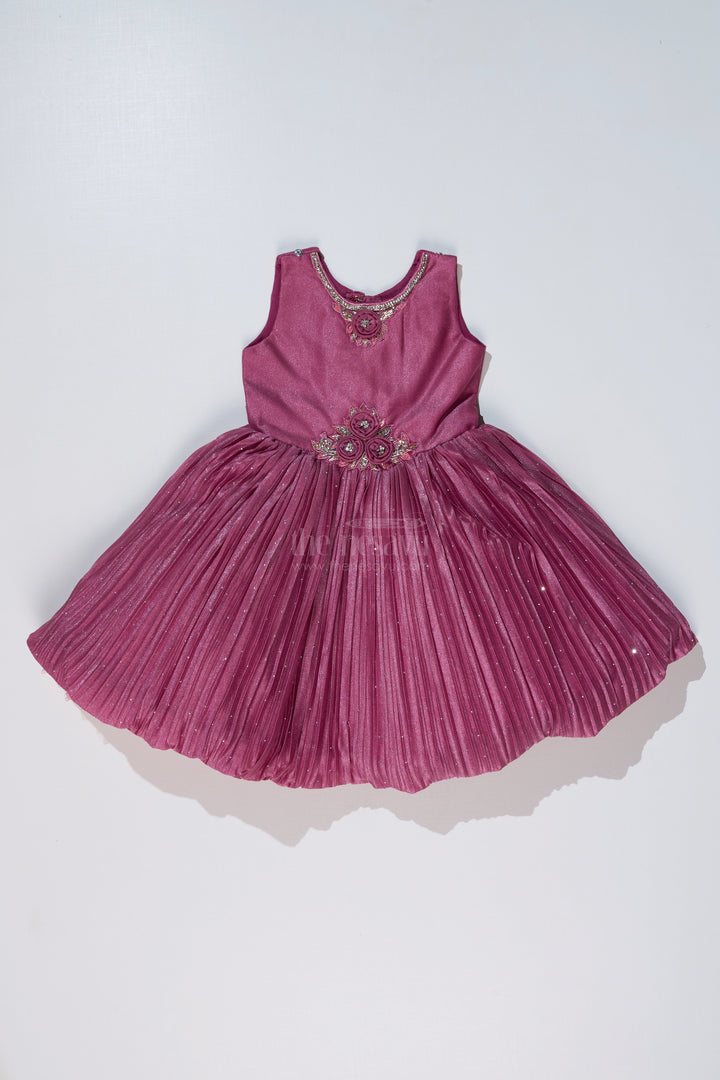 The Nesavu Silk Party Frock Girls Full Frock for Reception with Rich Embellishments and Flowy Pleated Skirt for a Princess Look Nesavu Nesavu Girls Full Frock Reception Rich Embellishments Elegant Pleated Skirt