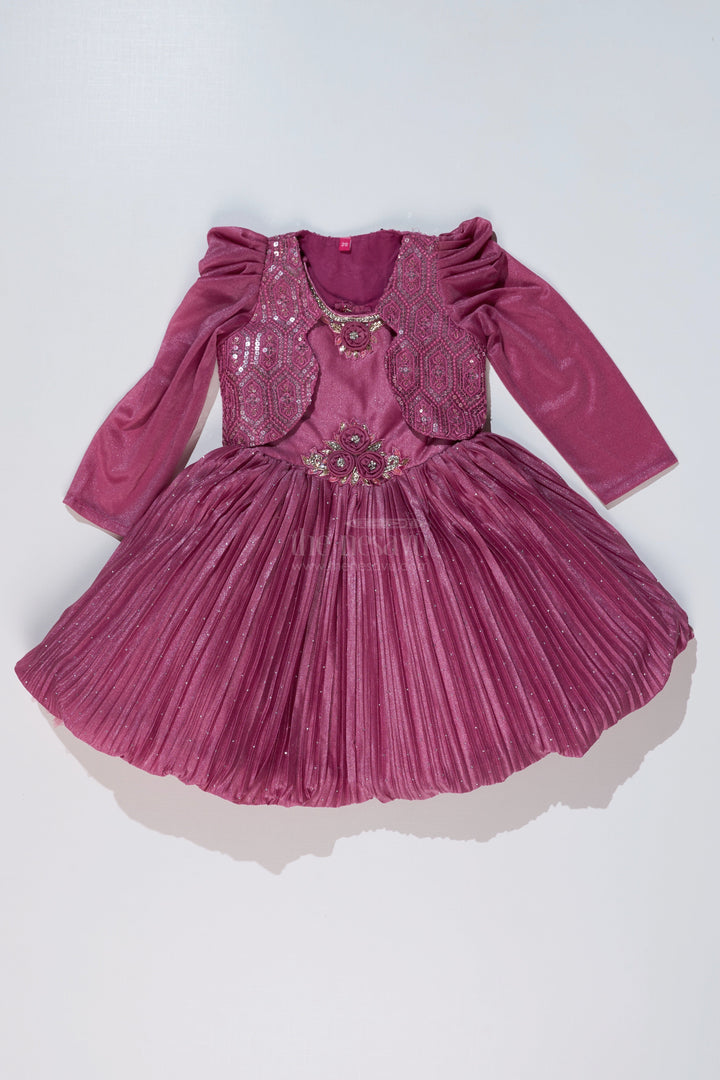 The Nesavu Silk Party Frock Girls Full Frock for Reception with Rich Embellishments and Flowy Pleated Skirt for a Princess Look Nesavu Nesavu Girls Full Frock Reception Rich Embellishments Elegant Pleated Skirt