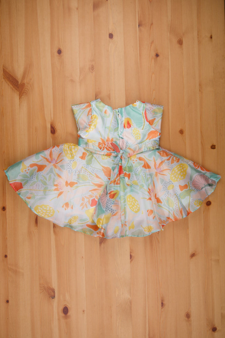 The Nesavu Girls Fancy Frock Girls Georgette Dress Cap Sleeves with Mesh Insert and Zippered Back Nesavu Elegant Kids Gown: The Perfect Choice For Memorable Birthday Celebrations | The Nesavu