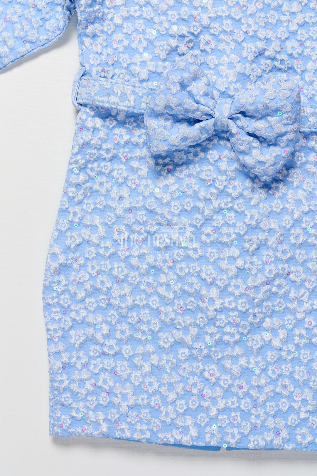 The Nesavu Girls Fancy Party Frock Girls Georgette Frock with Floral Design for Birthdays and Parties Nesavu Nesavu girls georgette party frock floral embossed design birthdays festive occasions