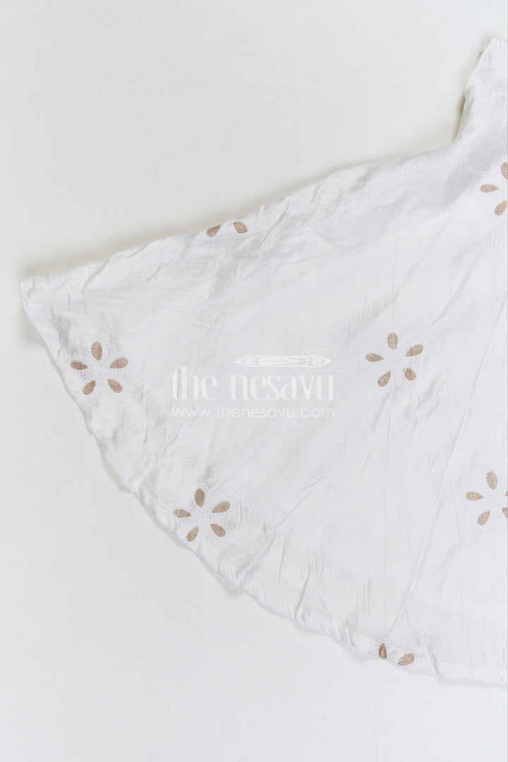 The Nesavu Girls Cotton Frock Girls Georgette Frock with Thread Embroidery for Festive Occasions Nesavu Nesavu girls georgette embroidered frock for festive and party wear