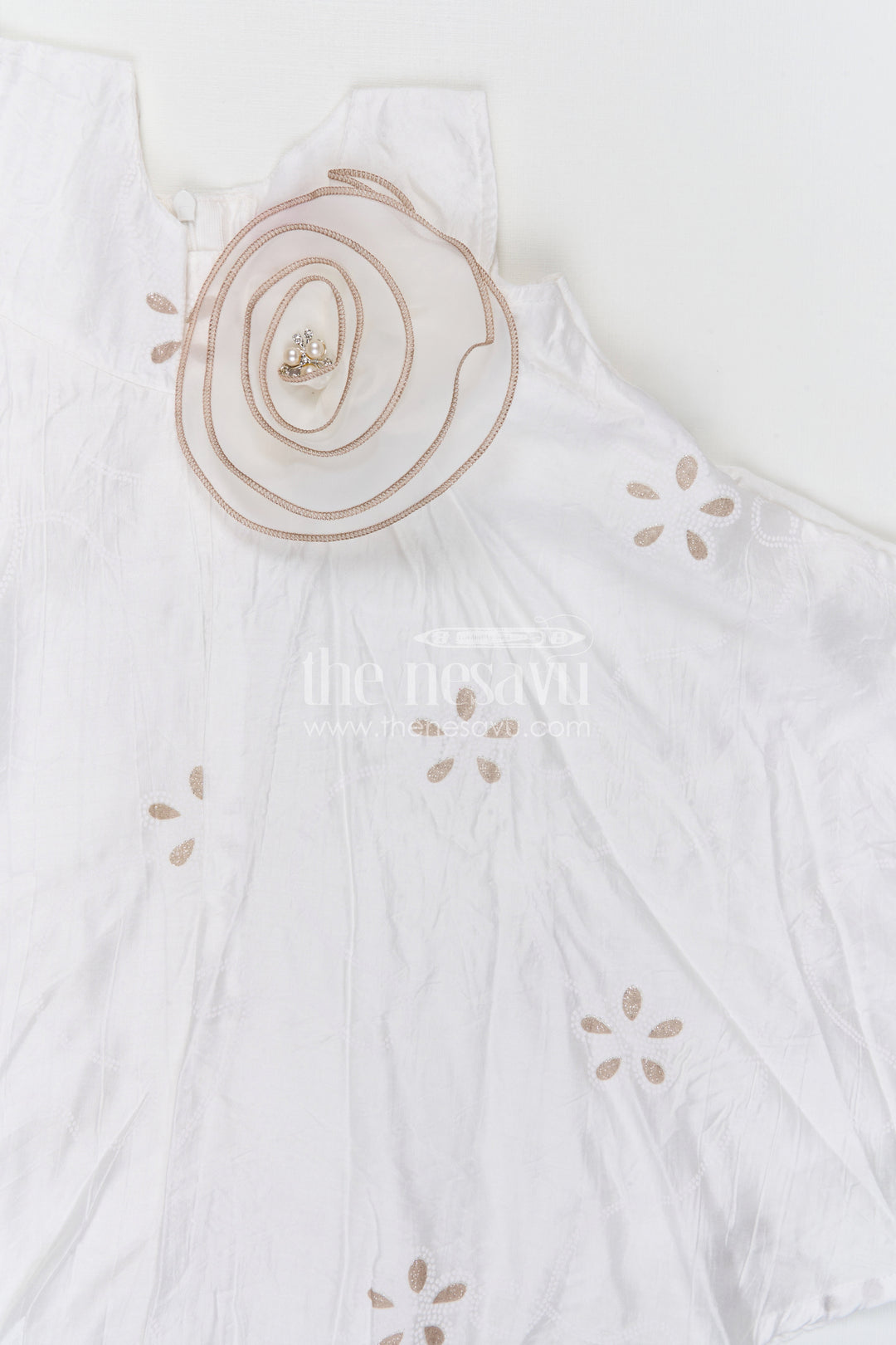 The Nesavu Girls Cotton Frock Girls Georgette Frock with Thread Embroidery for Festive Occasions Nesavu Nesavu girls georgette embroidered frock for festive and party wear