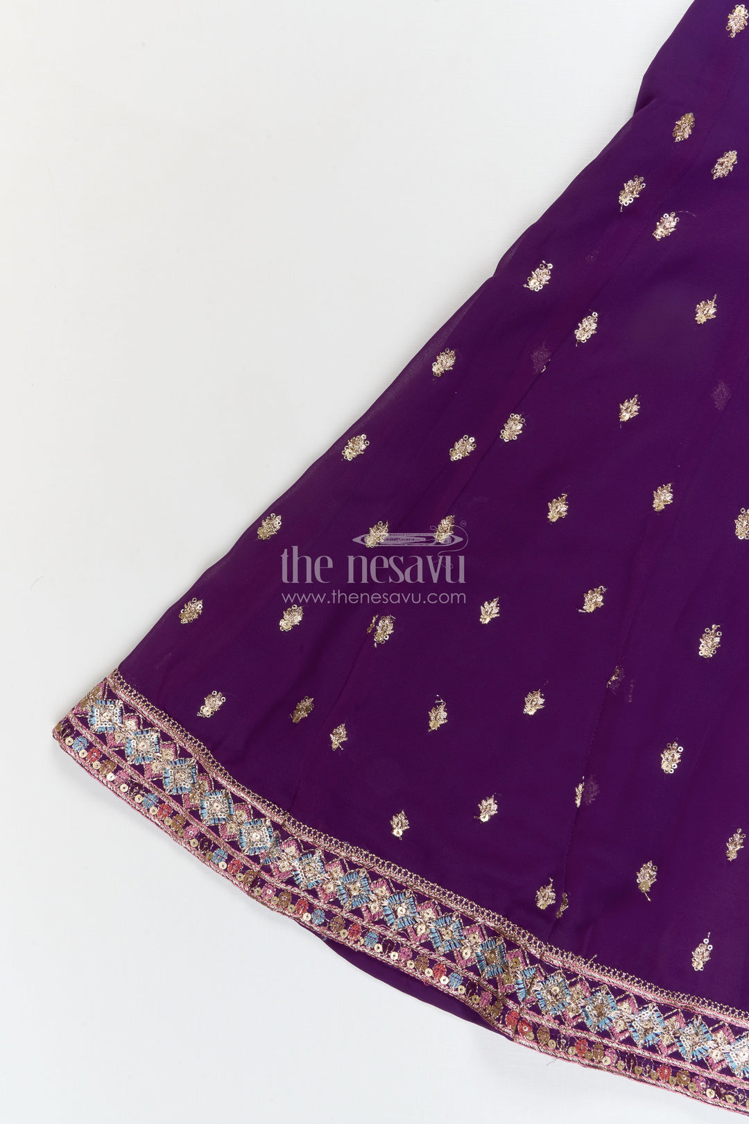 The Nesavu Girls Sharara / Plazo Set Girls Georgette Sharara Set for Wedding Receptions and Ethnic Parties Nesavu Nesavu girls georgette sharara set with sequins for festive parties and wedding receptions