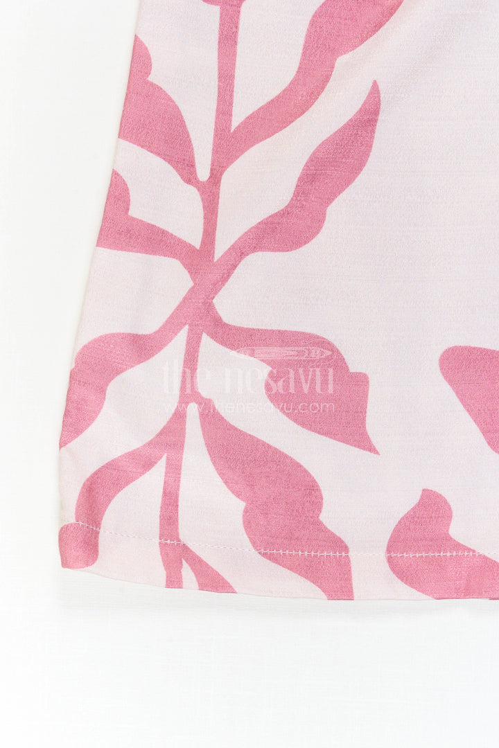 The Nesavu Girls Sharara / Plazo Set Girls Indo-Western Plazo Set with Leaf Digital Print Nesavu Nesavu girls plazo set leaf print cape jacket  stylish Indo-western outfit