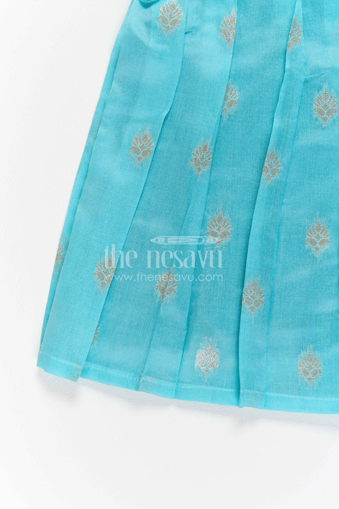 The Nesavu Girls Kanchi Silk Frock Girls Kanchi Silk Frock for Festive Photos and Pooja Nesavu Nesavu Girls Kanchi Silk Frock For Festive Photos And Pooja With Paithani Yoke