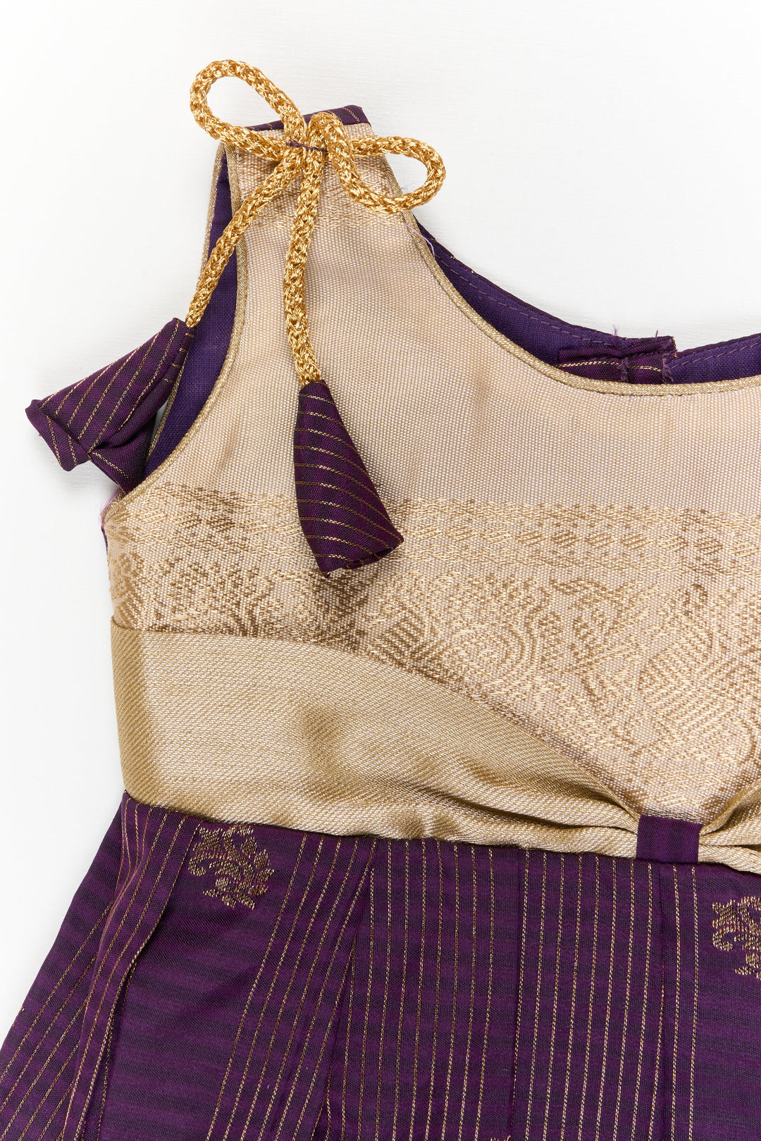 The Nesavu Girls Kanchi Silk Frock Girls Kanchi Silk Frock for Wedding Receptions and Festivals Nesavu Nesavu girls kanchi silk frock for wedding receptions in semi bridal kanchivaram silk style