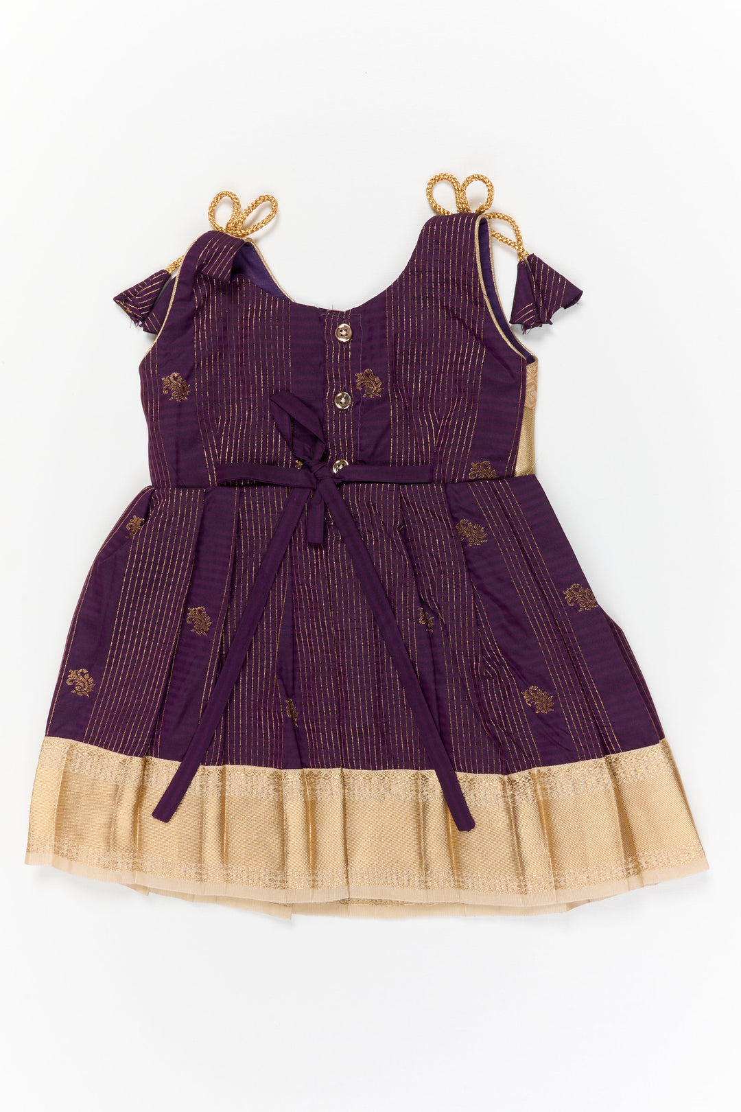 The Nesavu Girls Kanchi Silk Frock Girls Kanchi Silk Frock for Wedding Receptions and Festivals Nesavu Nesavu girls kanchi silk frock for wedding receptions in semi bridal kanchivaram silk style