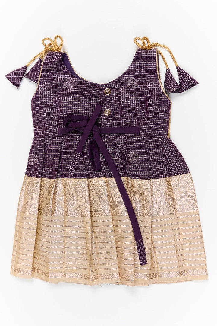 The Nesavu Girls Kanchi Silk Frock Girls Kanchi Silk Frock for Weddings and Traditional Functions Nesavu Nesavu girls kanchi silk frock for weddings and traditional festive celebrations