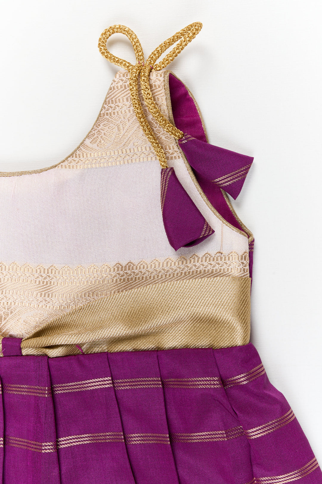 The Nesavu Girls Kanchi Silk Frock Girls Kanchi Silk Frock for Weddings Celebrations Nesavu Nesavu girls kanchi silk frock for weddings in latest kanchivaram silk inspired design