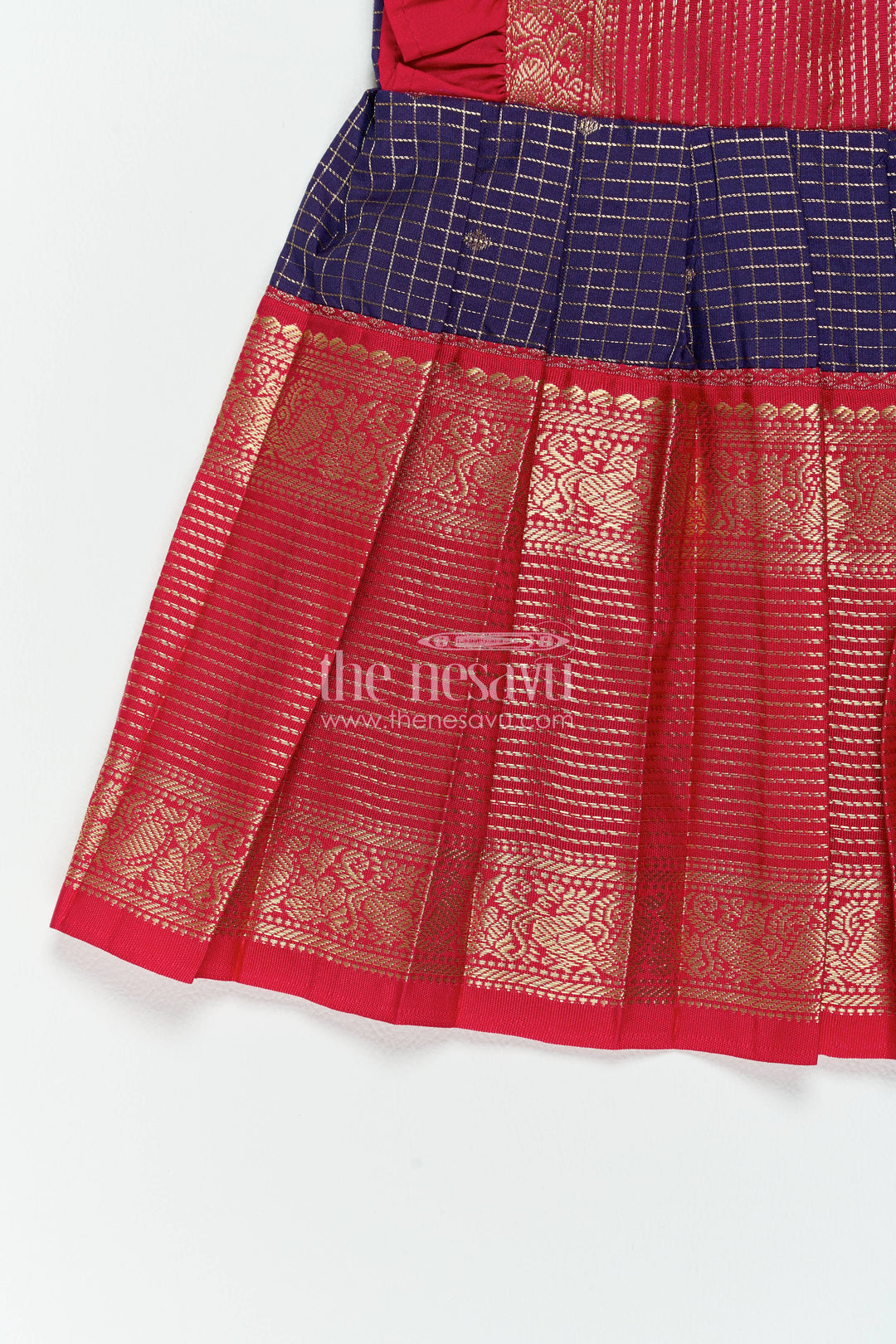 The Nesavu Girls Kanchi Silk Frock Girls Kanchi Silk Frock in Blue for Special Functions Nesavu Nesavu Girls Kanchi Silk Frock In Blue For Parties And Memorable