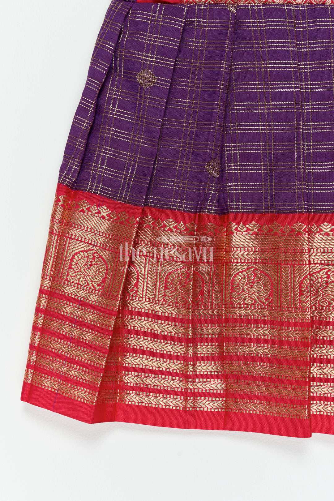 The Nesavu Girls Kanchi Silk Frock Girls Kanchi Silk Frock in Purple for Special Functions Nesavu Nesavu Girls Kanchi Silk Frock In Purple For Special Functions