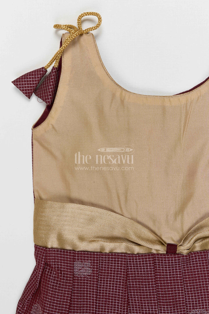 The Nesavu Girls Kanchi Silk Frock Girls Kanchi Silk Frock Weddings and Traditional Events Nesavu Nesavu Girls Kanchi Silk Frock Saree Inspired Design For Weddings And Festive Occasions