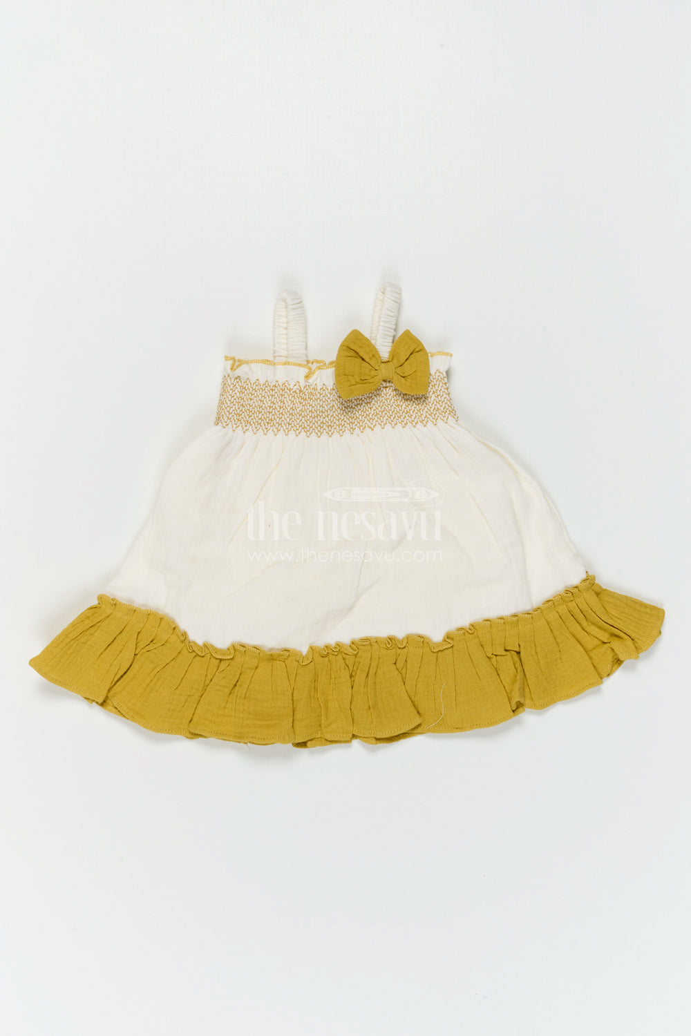 The Nesavu Girls Cotton Frock Girls Layered Frock for Outings and Everyday Special Moments Nesavu Nesavu Girls Layered Muslin Cotton Frock For Outings And Everyday Wear With Flared Tiered Design