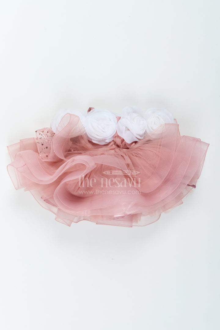 The Nesavu Girls Fancy Party Frock Girls Layered Party Frock for Birthdays and Special Celebrations Nesavu Nesavu Girls Layered Net Sequin Party Frock For Birthdays Family Celebrations And Special Occasions