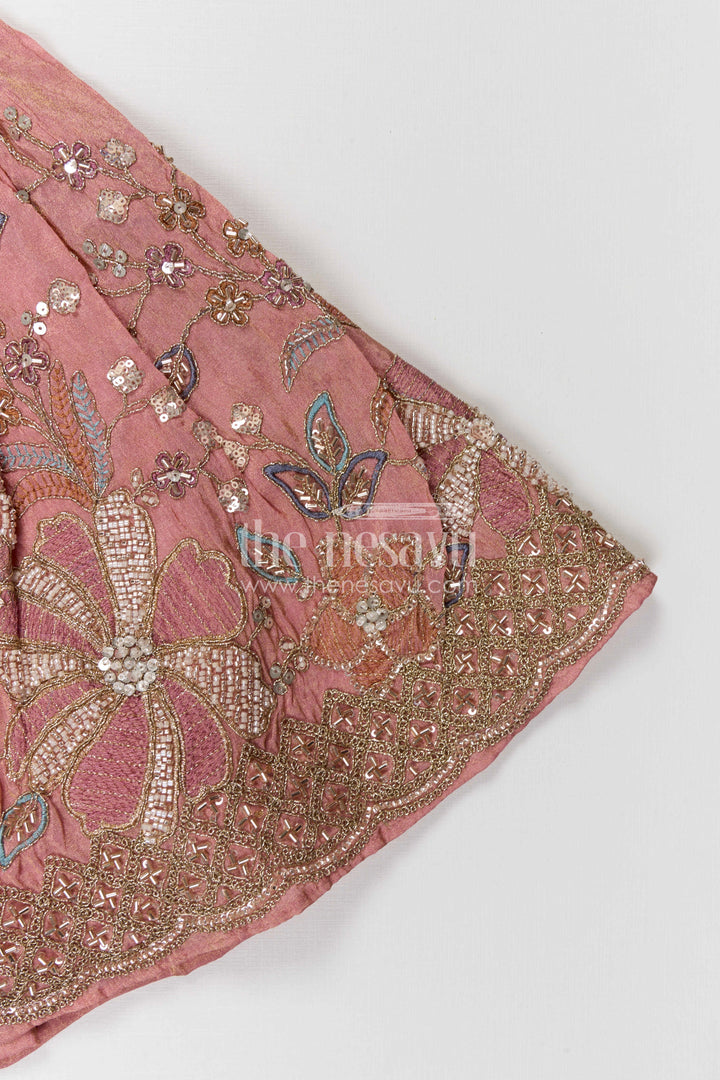 The Nesavu Girls Lehenga Choli Girls Lehenga Choli for Birthday Celebrations and Festive Events Nesavu Nesavu Girls Lehenga Choli For Birthday And Festive Events With Viscose Silk And Embroidered Design