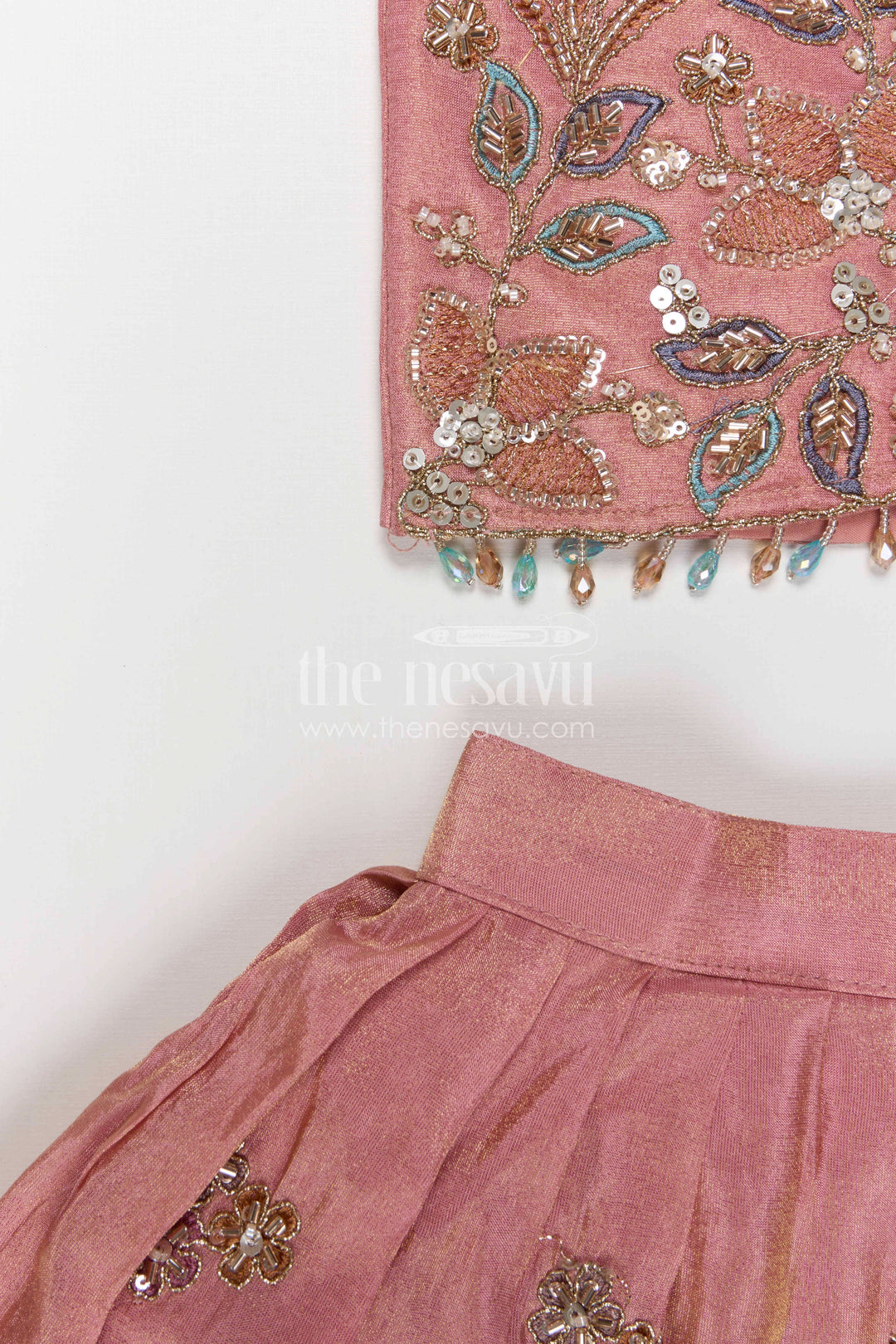 The Nesavu Girls Lehenga Choli Girls Lehenga Choli for Birthday Celebrations and Festive Events Nesavu Nesavu Girls Lehenga Choli For Birthday And Festive Events With Viscose Silk And Embroidered Design