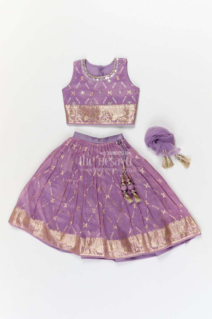 The Nesavu Girls Lehenga Choli Girls Lehenga Choli for Birthday Celebrations and Festive Gatherings Nesavu Nesavu girls lehenga choli for birthdays and festivals with zari border and tassel dupatta